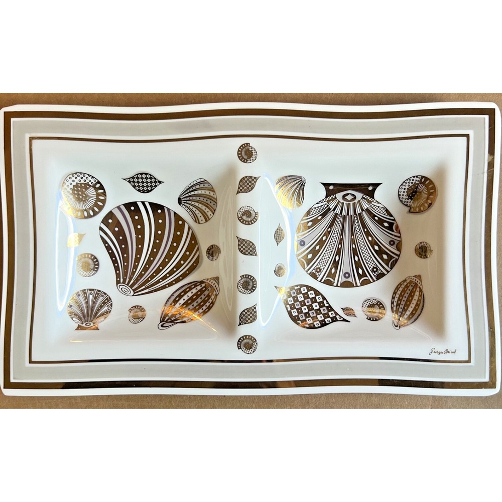 VTG Georges Briard Double‎ Platter | Shell Design | MCM Elegance